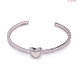 Adjustable Crystal Studded Heart Bracelet - Bansri Mehta Design