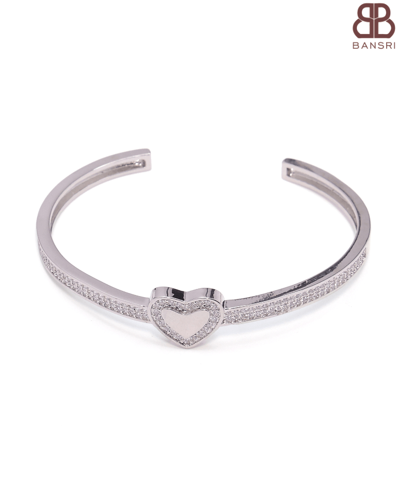 Adjustable Crystal Studded Heart Bracelet - Bansri Mehta Design