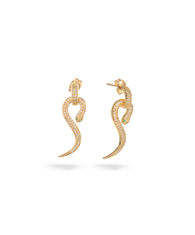 Swarovski Studded Serpentine Earrings