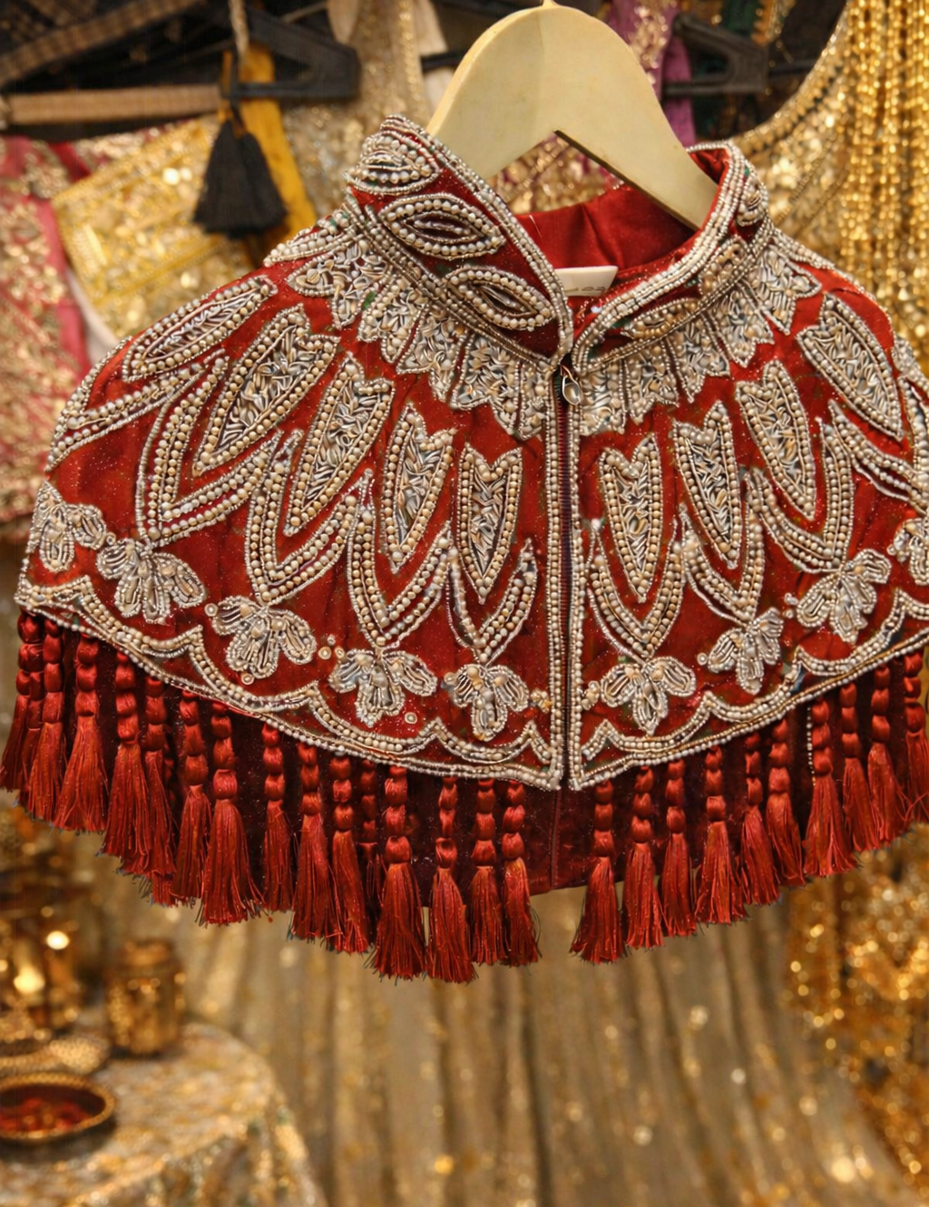 Twilight Bisou Pearl Beaded Tassel Cape