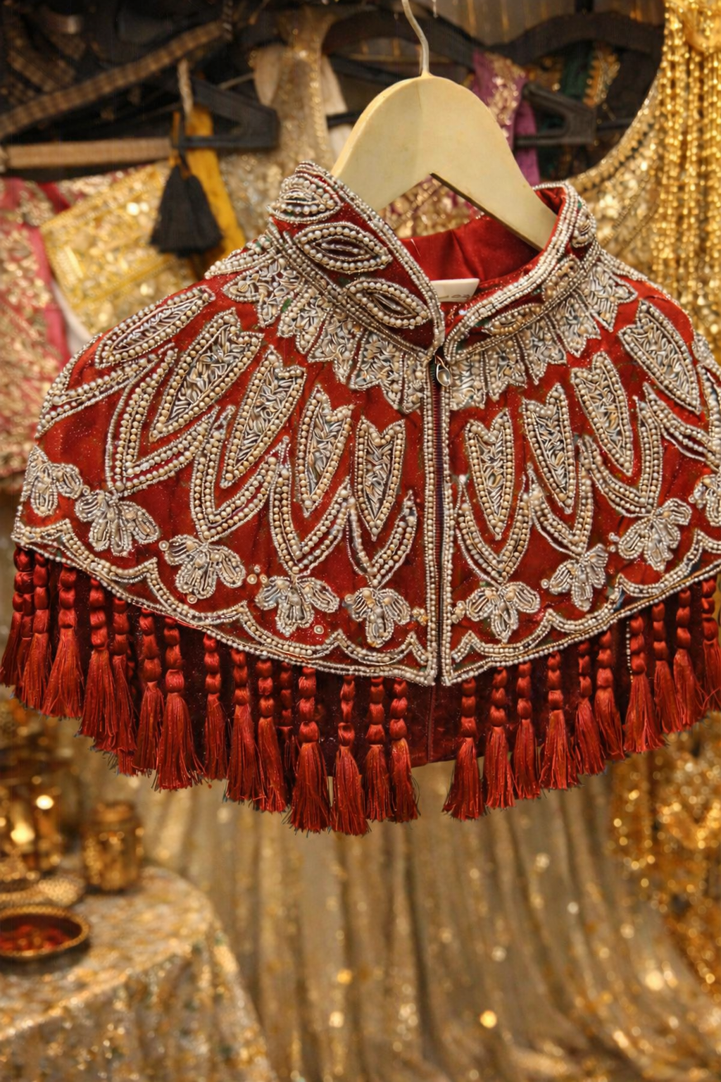 Twilight Bisou Pearl Beaded Tassel Cape