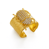 Hammered Finish Scarab Ring - Bansri Mehta Design