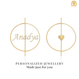 Personalized Name & Heart Hoop Earrings
