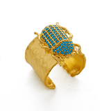 Hammered Finish Scarab Ring - Bansri Mehta Design