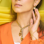 Double Headed Panthera Snakechain Dangler Necklace - Bansri Mehta Design