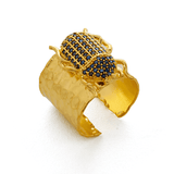 Hammered Finish Scarab Ring - Bansri Mehta Design