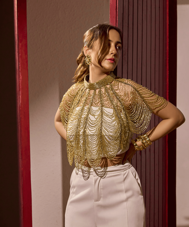 Iconic Audrey Beaded Cape - Bansri Mehta Design