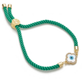 Lucky Clover Adjustable Cord Bracelet