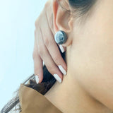 16mm Button Mother of Pearl Stud Earrings - Bansri Mehta Design