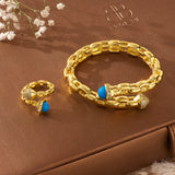 Katrina Link Bangle Bracelet & Ring Set