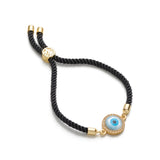 Evil Eye Disc Adjustable Cord Bracelet