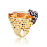 Lucky Gekko Goddess Cocktail Ring - Bansri Design 
