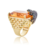 Lucky Gekko Goddess Cocktail Ring - Bansri Design 