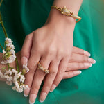 Panther Lariat Necklace, Bracelet, Earring & Ring Set - Bansri Mehta Design