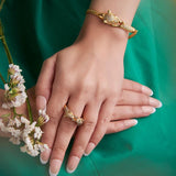 Panther Lariat Necklace, Bracelet, Earring & Ring Set - Bansri Mehta Design
