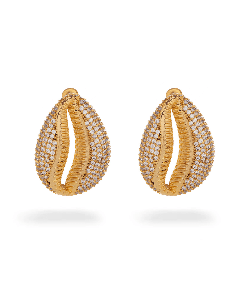 Irina Studded Seashell Earring - Bansri Mehta Design