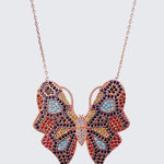 Multicolour Butterfly Necklace with Swarovski Crystals - Bansri Mehta Design