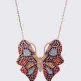 Multicolour Butterfly Necklace with Swarovski Crystals - Bansri Mehta Design