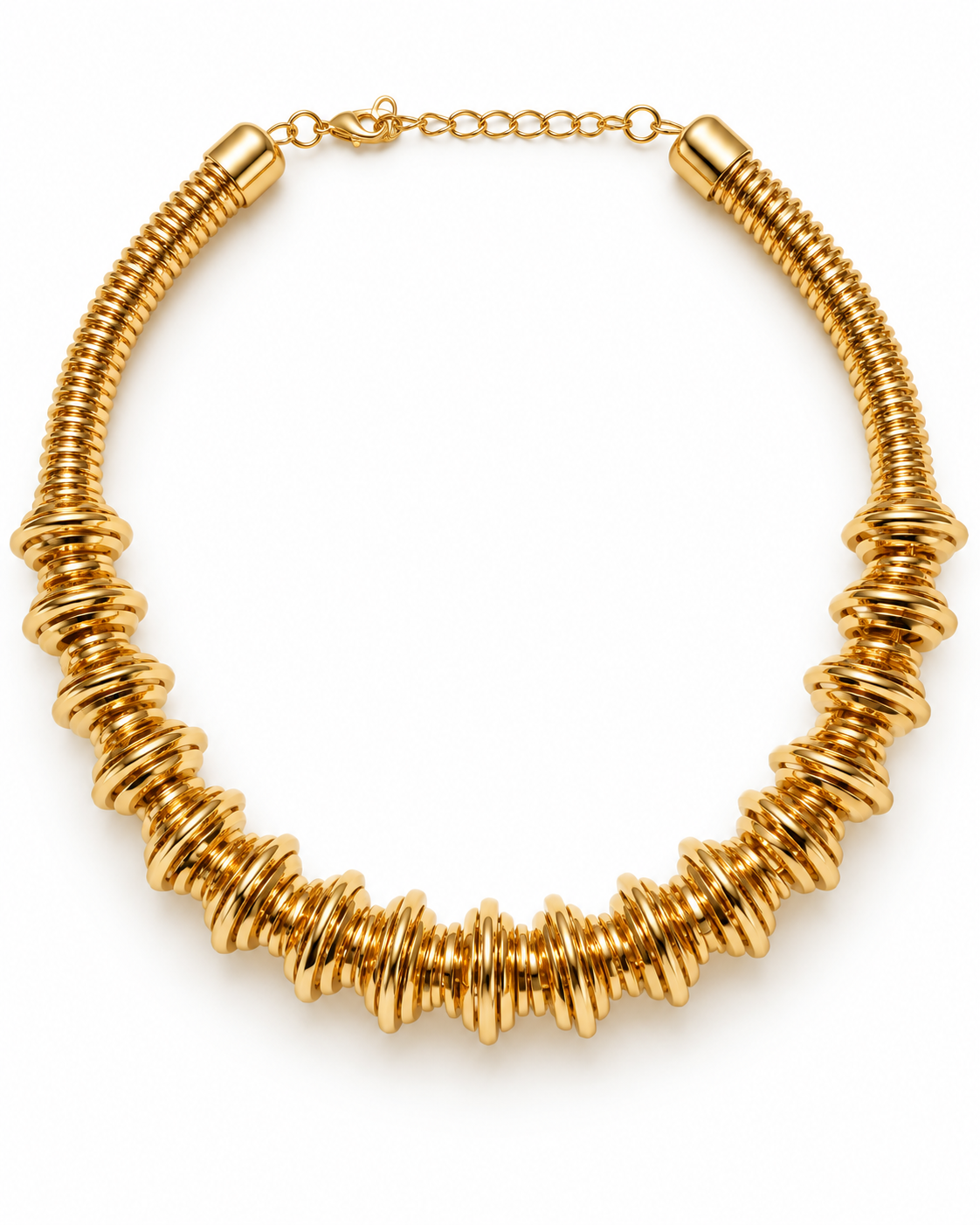 Coiled Ring Stack Collar Necklace
