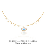 Personalized Name Evil Eye Necklace