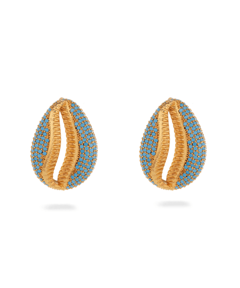 Irina Studded Seashell Earring - Bansri Mehta Design