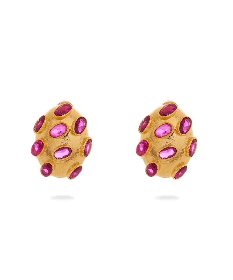 Polki Stone Stud Earring - Bansri Mehta Design
