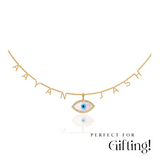 Personalized Name Evil Eye Necklace