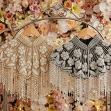 Raas Royale Beaded Pearl Tassel Cape