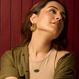 Natural Stone Cutout Evil Eye Necklace