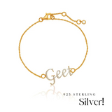 Personalized Name Chain Bracelet with CZ Diamond