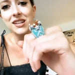 Isabeau Goddess Pink Emerald Cocktail Ring - Bansri Design 