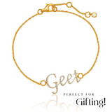 Personalized Name Chain Bracelet with CZ Diamond
