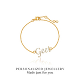 Personalized Name Chain Bracelet with CZ Diamond