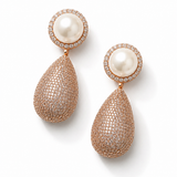 Pearl Statement Crystal Studded Earrings