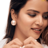 20mm Half Pearl Stud Earring - Bansri Mehta Design