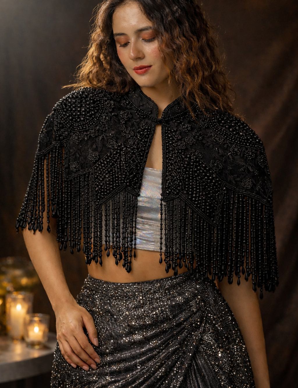 Anastasia Beaded Tassel Cape