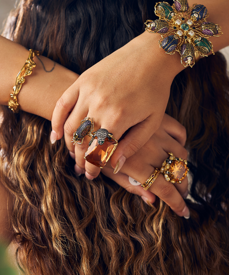 Lucky Gekko Goddess Cocktail Ring - Bansri Design 