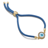 Evil Eye Disc Adjustable Cord Bracelet