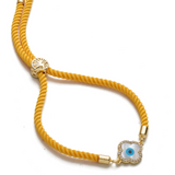 Lucky Clover Adjustable Cord Bracelet