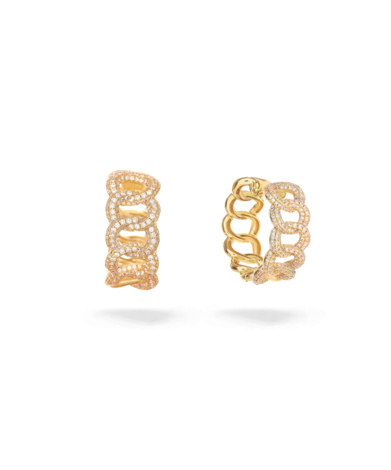 Cuban Link Swarovski Hoop Earring
