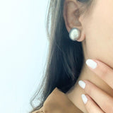 16mm Button Mother of Pearl Stud Earrings - Bansri Mehta Design