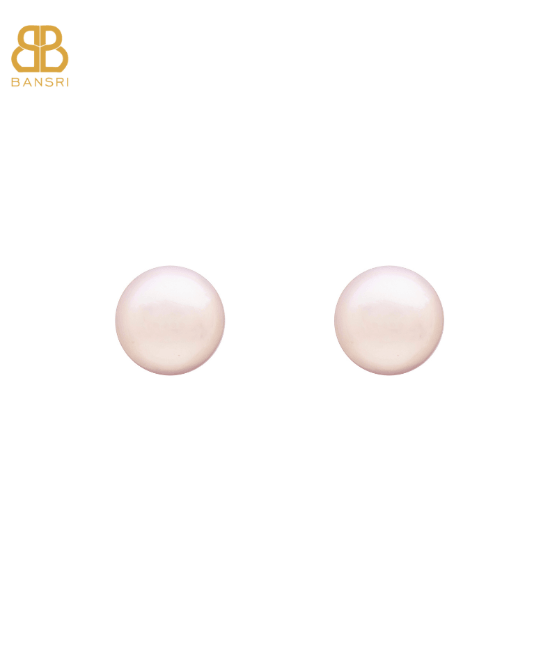 16mm Button Mother of Pearl Stud Earrings - Bansri Mehta Design