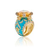 Isabeau Goddess Gold Citrine Cocktail Ring - Bansri Design 