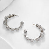 Crystal Circular Concave Hoop Earring