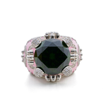 Isabeau Goddess Pink Emerald Cocktail Ring - Bansri Design 