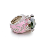 Isabeau Goddess Pink Emerald Cocktail Ring - Bansri Design 