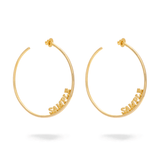 Personalized Name Hoop Earrings - Bansri Mehta Design