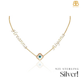 Personalized Double Name Evil Eye Charm Necklace