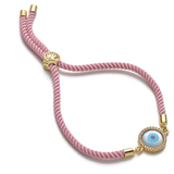 Evil Eye Disc Adjustable Cord Bracelet