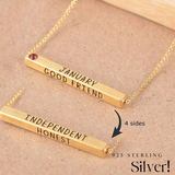 22K Gold Birthmonth Bar Necklace